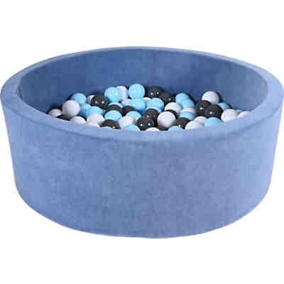 Bällebad soft - "Soft blue" - 300 balls creme/grey/lightblue