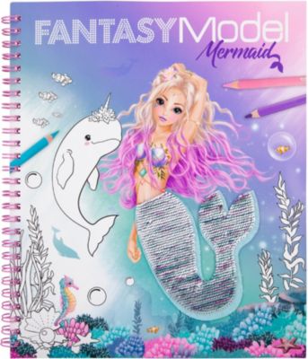 TOPModel Malbuch mit Pailletten MERMAID
