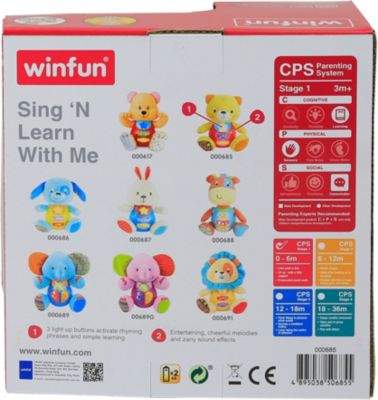 Развивающая игрушка WinFun "Пой и учись со мной" Слон Тимбер от WinFun