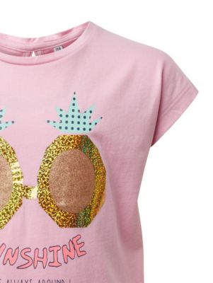 Mädchen 2-teiliges Set - T-Shirt & Culotte Mit Schleifenprint, Kurzärmlig