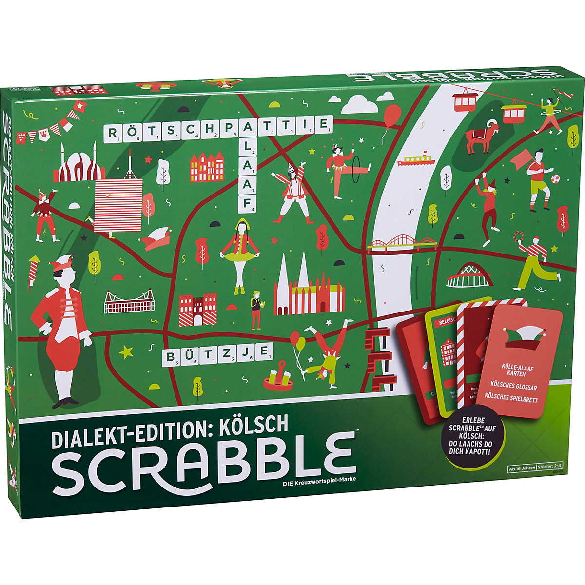 Mattel Games Scrabble Dialekt-Edition Köln Gesellschaftsspiel Familienspiel