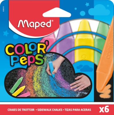 Мелки Maped Color'Peps для рисования на асфальте, 6 цветов