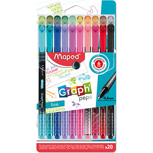 Набор капиллярных ручек Maped Graph Pep's, 20 цветов от Maped
