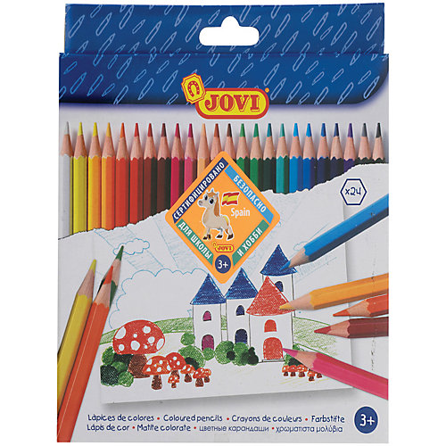 Цветные карандаши Jovi Wood-less, 24 цвета от JOVI