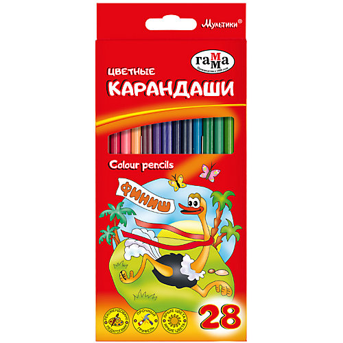Цветные карандаши Гамма "Мультики", 28 цветов от ГАММА