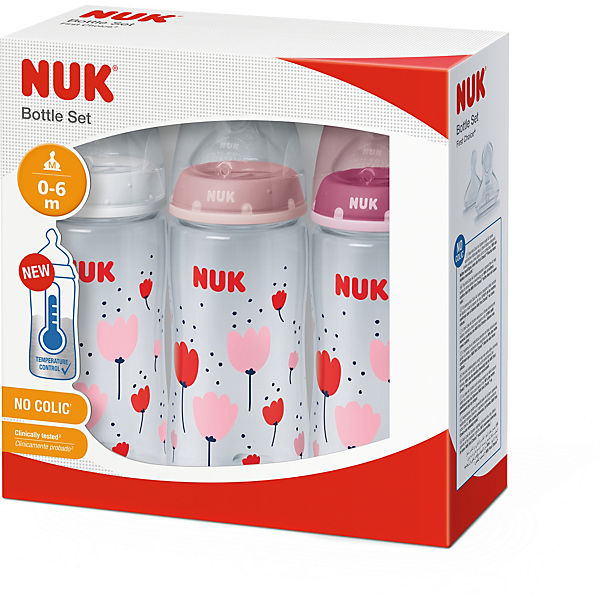 NUK First Choice Plus Flaschen-Set Girl mit Temperature Control Anzeig