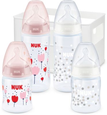 First Choice Plus Starter Set Girl mit Temperature Control Anzeige, Flaschenbox mit 4 Babyflaschen, 0-6 M