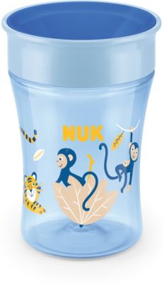 Magic Cup 230 ml, 360°-Trinkrand, abdichtende Silikonscheibe, ab 8 M, BPA-frei, Tiger & Affe 2