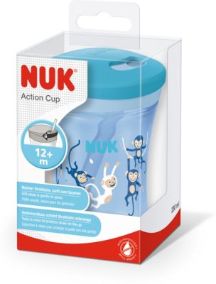 Action Cup 230 ml, weicher Trinkhalm, auslaufsicher, ab 12 M, BPA-frei, Affe 2