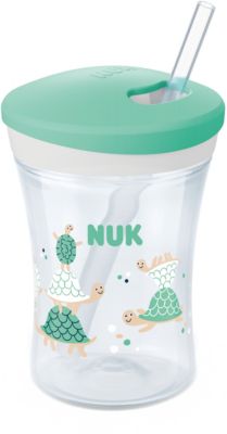 Action Cup 230 ml, weicher Trinkhalm, auslaufsicher, ab 12 M, BPA-frei, Schildkröte