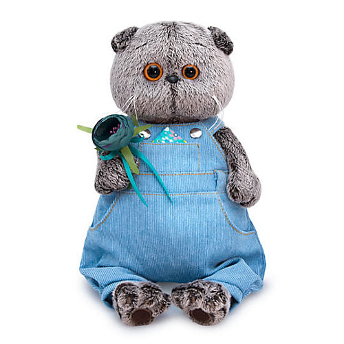 Мягкая игрушка Budi Basa Кот Басик в голубом комбинезоне с розочкой, 25 см от Budi Basa