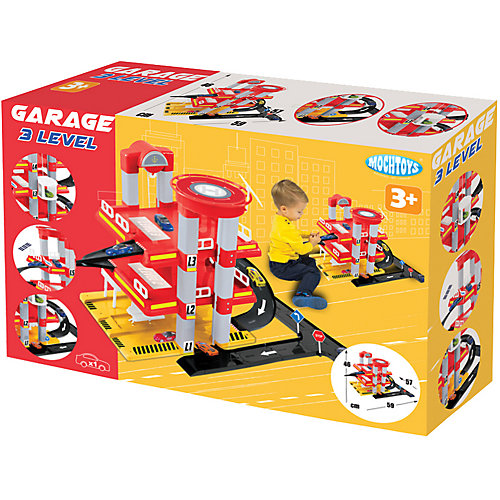 Игровой набор Mochtoys Гараж с машинкой, 3 уровня от Mochtoys