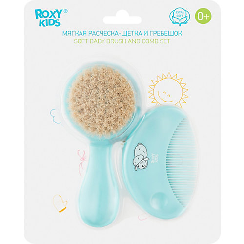Мягкая расческа-щетка и гребешок Roxy-Kids - мятный от Roxy-Kids