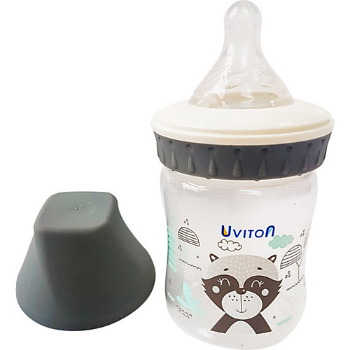 Бутылочка Uviton Baby с широким горлышком, 125 мл, серый от Uviton Baby
