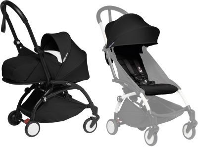 Kombi Kinderwagen YOYO² 0+, schwarz, schwarzes Gestell, BABYZEN myToys