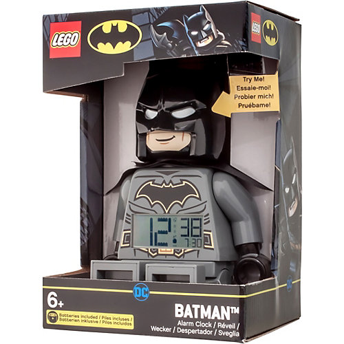 Будильник LEGO DC Comics Super Heroes "Минифигура Бэтмен", свет/звук от LEGO