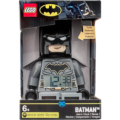 Будильник LEGO DC Comics Super Heroes "Минифигура Бэтмен", свет/звук от LEGO