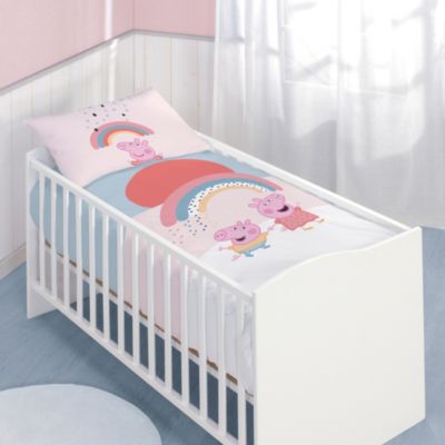 Peppa Wutz Kinderbettwäsche Peppa Pig Bettgarnitur Bettset für Mädchen rosa Neu 