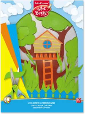 Цветной картон мелованный Erich Krause Art Berry, 10 цветов