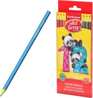 Пластиковые цветные карандаши шестигранные Erich Krause Art Berry, 12 цветов