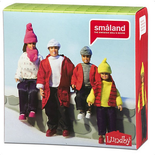 Набор кукол для домика Lundby "Смоланд" Cемья зимой, 1:18 от Lundby