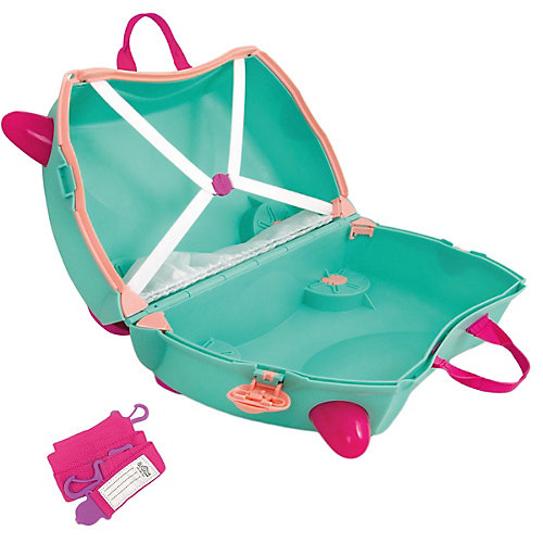 Чемодан на колесиках Фея Флора, высота 33 см - бирюзовый от TRUNKI