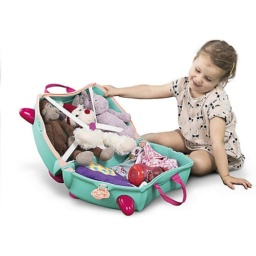 Чемодан на колесиках Фея Флора, высота 33 см - бирюзовый от TRUNKI