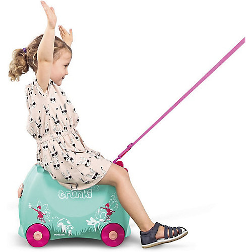 Чемодан на колесиках Фея Флора, высота 33 см - бирюзовый от TRUNKI