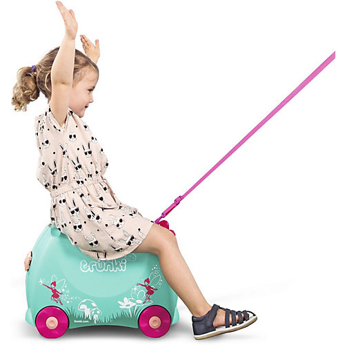 Чемодан на колесиках Фея Флора, высота 33 см - бирюзовый от TRUNKI