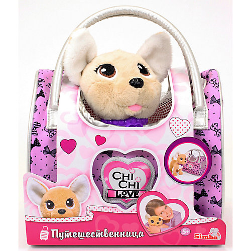 Плюшевая собачка Simba Chi Chi Love "Путешественница с сумкой-переноской", 20 см от Simba