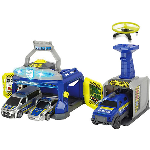 Игровой набор Dickie Toys "Полицейская станция и 3 машинки", свет и звук от Dickie Toys