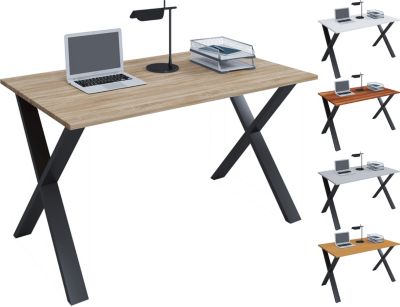 Schreibtisch Aloma Laptop Tisch weiss schwarz Bürotisch Computertisch Büro