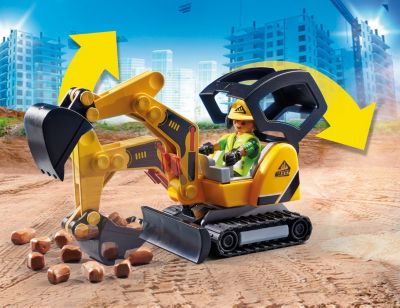 Playmobil City Action 70443 Minibagger mit Bauteil Baustelle Bagger Arbeit NEU 