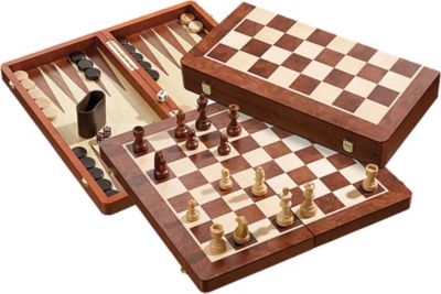 Schach-Backgammon-Dame-Set Feld 50 mm 