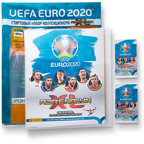 Папка с карточками Panini EURO 2020, 2 пакетика от Panini