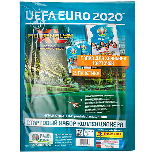Папка с карточками Panini EURO 2020, 2 пакетика от Panini