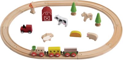Eisenbahn Holzbausteine aus Holz Steckspiel Zug Lokomotive für Kinder EverEarth 