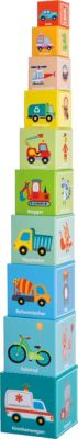 NEU Stapelturm für Kinder Kunststoff 10 teilig mit verschiedenen Motiven 