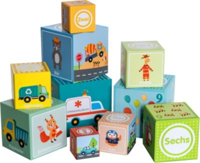 Stapelturm für Kinder Kunststoff 10 teilig mit verschiedenen Motiven NEU 