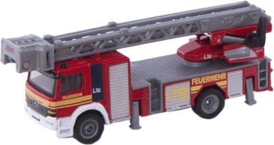 Feuerwehr Truck Modellauto Feuerwehrauto Feuerwehrwagen LKW Drehleiter Holz 