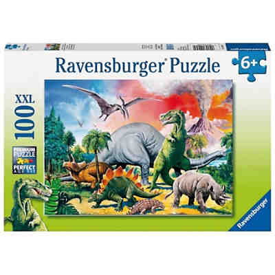 Puzzle, 100 Teile XXL, 49x36 cm, Unter Dinosauriern