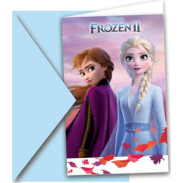 Einladungskarten Disney Die Eiskönigin II, 6 Stück inkl. Umschlag