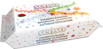 Влажные антибактериальные салфетки Senso, 100 шт