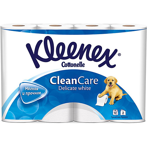 Туалетная бумага Kleenex Delicate White 2 слоя, 12 шт - разноцветный от Kleenex