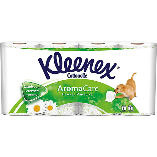 Туалетная бумага Kleenex Нежная ромашка 3 слоя, 8 шт - разноцветный от Kleenex