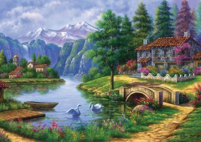 Пазл Art Puzzle Деревня у озера, 1500 деталей