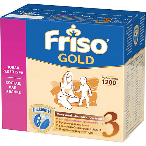 Молочная смесь Friso Gold 3, с 12 мес, 1200 г от Friso