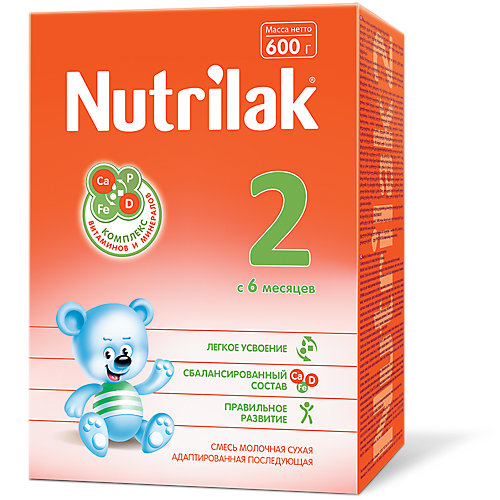 Молочная смесь Nutrilak 2, с 6 мес, 600 г от Nutrilak