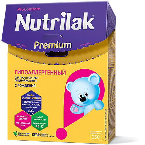 Молочная смесь Nutrilak Premium Гипоаллергенный, с 0 мес, 350 г от Nutrilak