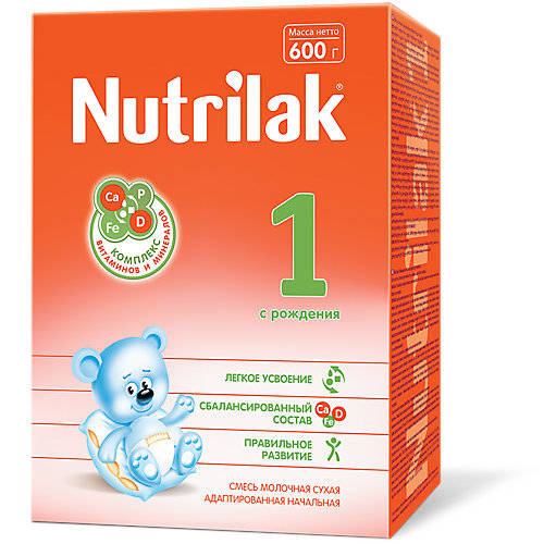 Молочная смесь Nutrilak 1, с 0 мес, 600 г от Nutrilak